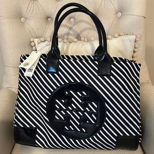 Authentic Tory Burch Nylon Ella Stripe Tote.. New with tags! Dust Bag included.